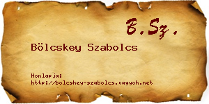 Bölcskey Szabolcs névjegykártya