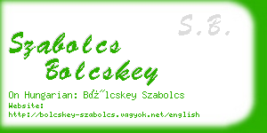 szabolcs bolcskey business card